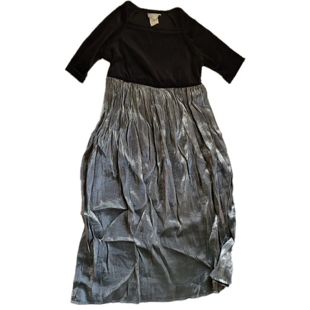 Girls youth 90's full length Velvety silver dress
